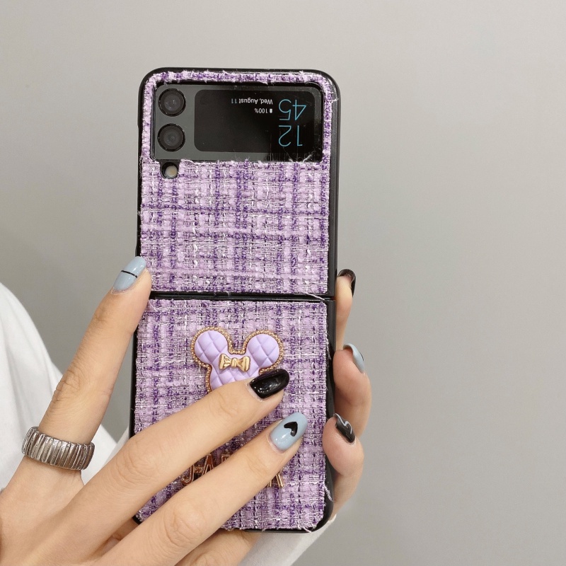 Ốp Điện Thoại Nắp Gập Bằng Vải In Hình Mickey Thời Trang Chống Rơi Cho Samsung Galaxy Z Flip 3 4