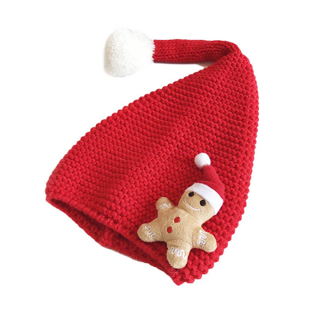 Nón Len Giáng Sinh Đính Banh Lông Dễ Thương Cho Bé 2-6 Tuổi