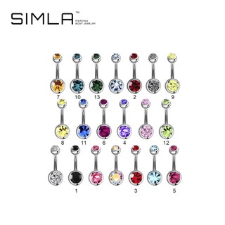 Khuyên rốn bạc basic đá màu thép không gỉ Simla - Simla Body Jewelry