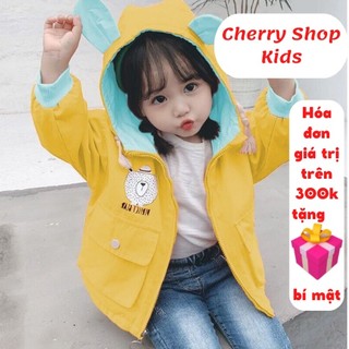 Áo khoác lông cho bé gái, áo khoác ấm cho bé gái 1-4 tuổi Cherry Đà nẵng