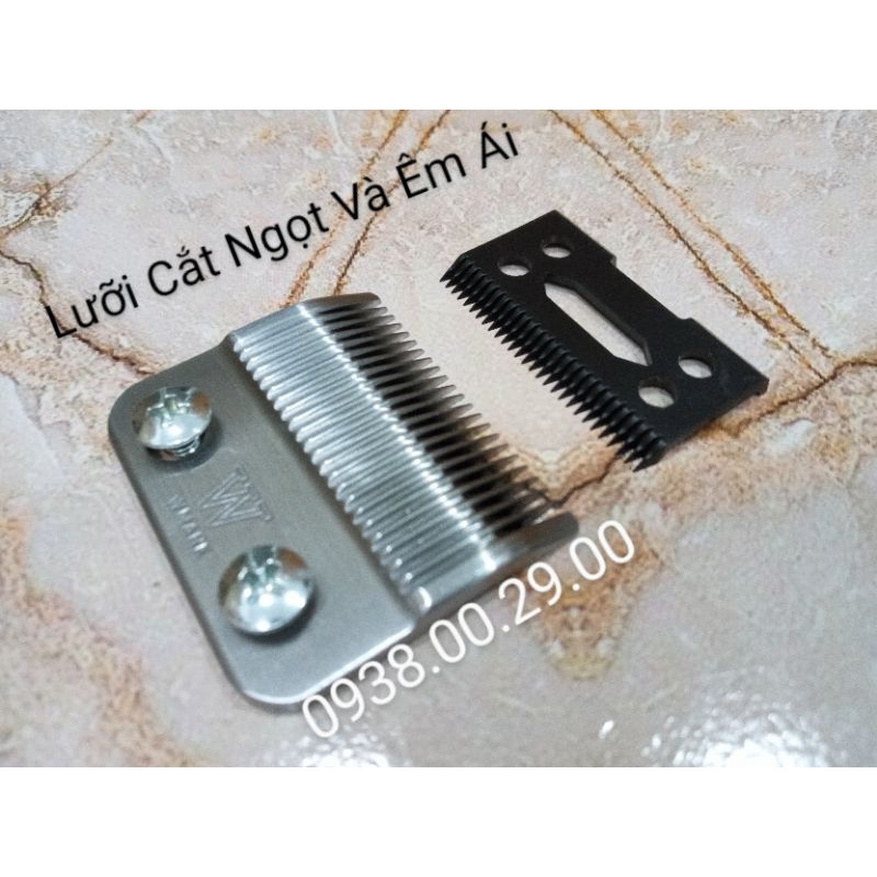 Lưỡi Sứ Đơn Cho Tông Đơ Cắt Tóc Cắt Ngọt Chạy Êm. Bộ Lưỡi Sứ Carbon Wmark Cho Tông Đơ Wah, Kemei.