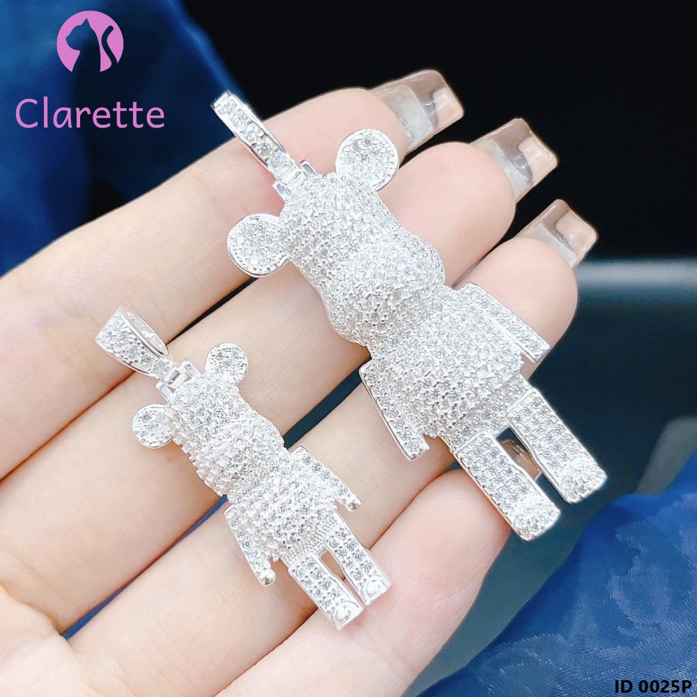 Mặt dây chuyền bạc hình gấu Bearbrick Clarette 0025P