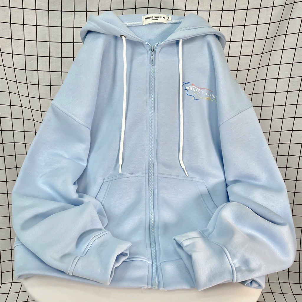 Áo Khoác Hoodie Zip STAY Form Rộng Vải Nỉ Bông Phong Cách Ulzzang, Áo Khoác dây kéo khóa STAY Form Rộng Oversize Unisex