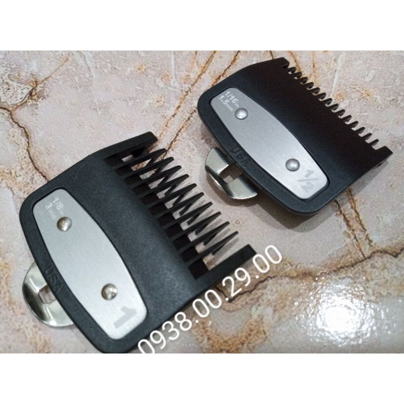 Cữ Tông Đơ Gá Thép USA 1.5mm và 3mm Loại Tốt, Bộ 2 Cữ Thép Cho Tông Đơ Wahl, Kemei, Surker.