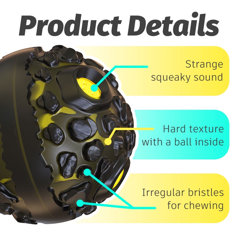 HamshMoc Đồ Chơi Bóng Cao Su Tự Nhiên Không Độc Hại Cho Cún Cưng Gặm