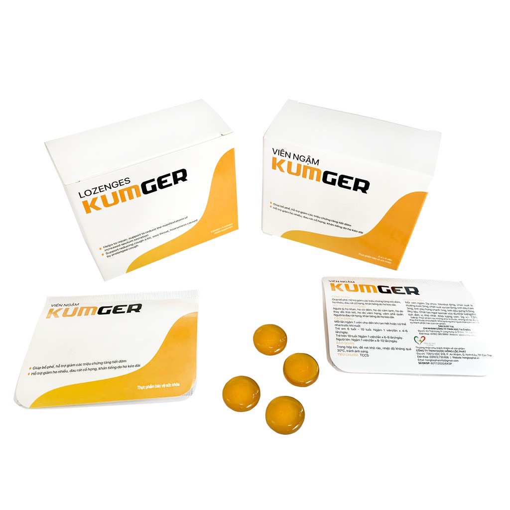 Viên Ngậm Gừng Kumger hộp/hũ 100 viên Ho Khan, ho đờm, ho cảm lạnh- đau rát khan tiếng