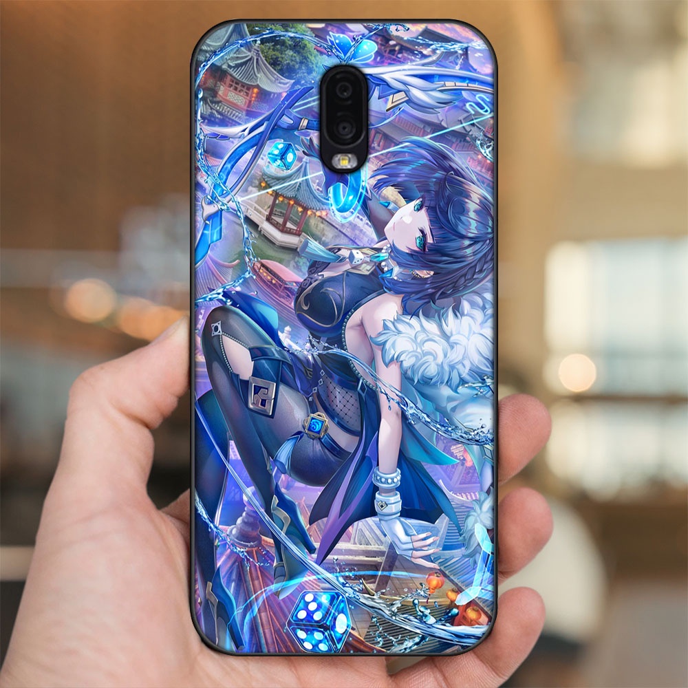 Ốp lưng Samsung J7 Plus viền đen in hình Yelan Genshin Impact