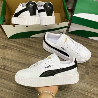 Giày thể thao nữ sọc đen đế cao phù hợp với mọi outfit