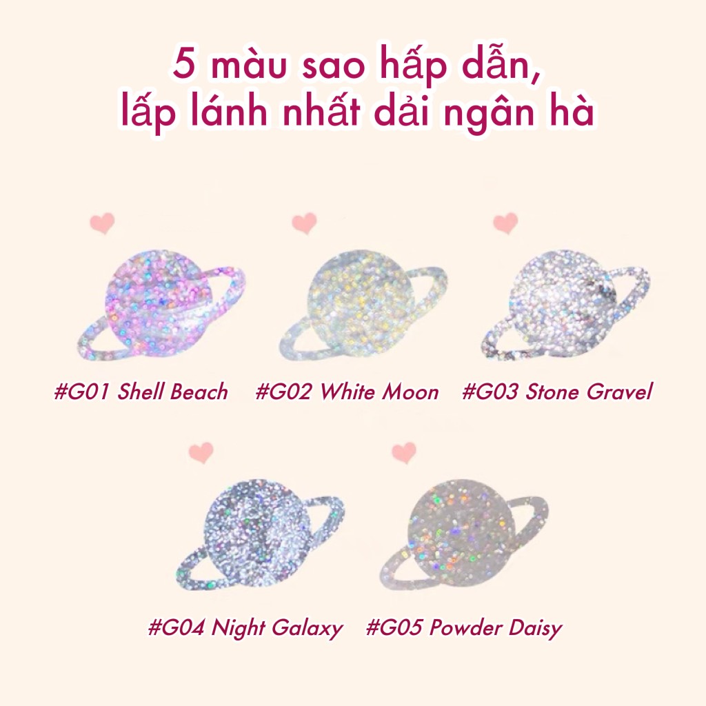 Nhũ mắt GOGO TALES bám màu lâu trôi OUOII FAICCIA Ice Glitter Galaxy Liquid Eyeshadow  FACI11 OUOI03 GT434 GOGO130