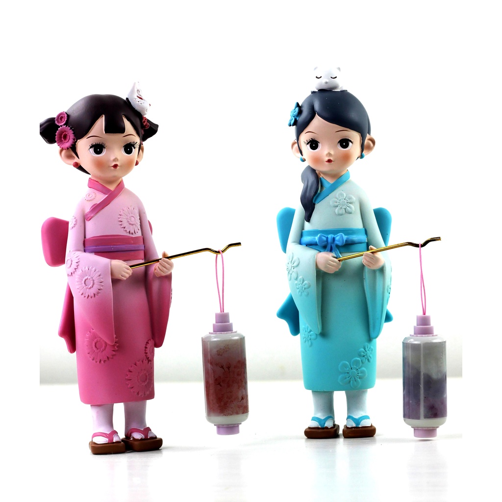Tượng Thiếu Nữ Cổ Trang Cầm Lồng Đèn 3xD. Tượng Nhựa Thông cao cấp an toàn, không độc hại. (Hàng Sẵn TP.HCM)