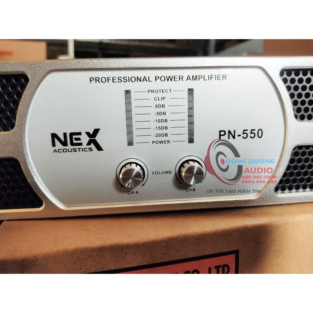 CỤC ĐẨY GIA ĐÌNH NEX AUCOUSTIC PN550 - 20 SÒ 2 KÊNH - ĐẨY CÔNG SUẤT 20 SÒ - CỤC ĐẨY 2 KÊNH