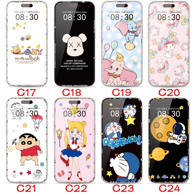 Kính Cường Lực HD Bảo Vệ Toàn Màn Hình Họa Tiết Hoạt Hình Cho Iphone 14 pro max 14pro 14promax 14 pro max