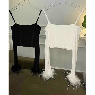 Áo Thun Kiểu Nữ Borip Phối Lông TM044