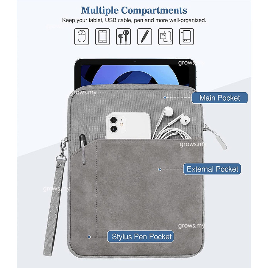 Túi Đựng Máy Tính Bảng Chống Sốc Có Khóa Kéo Cho iPad 9.7 2017 / 2018 Air Air2 iP 7 / 8 / 9 / 10 10.2 4 5 pro 11 M2