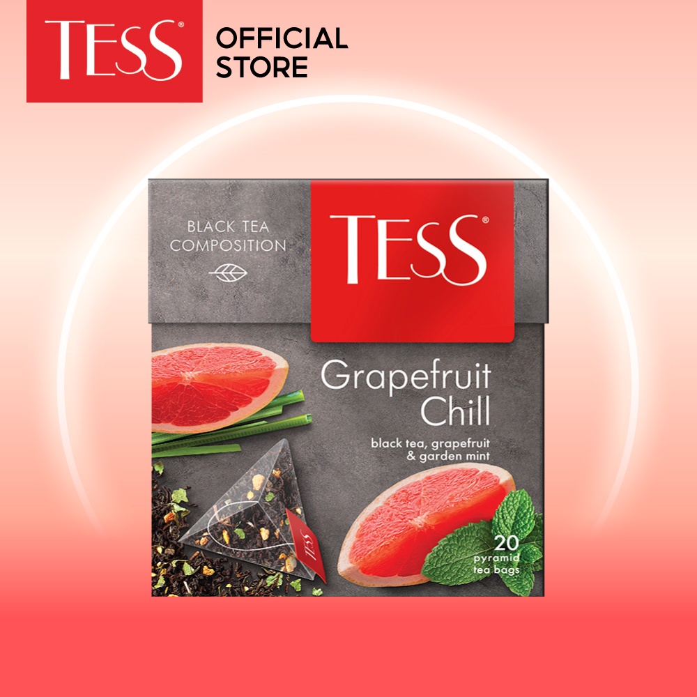 Trà đen Tess Grapefruit Chill vị bưởi và bạc hà 20 gói/hộp