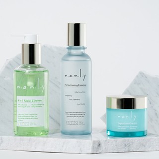 Bộ 03 sản phẩm chăm sóc da nanly: sữa rửa mặt 190ml, tinh chất 150ml, kem dưỡng da 70ml