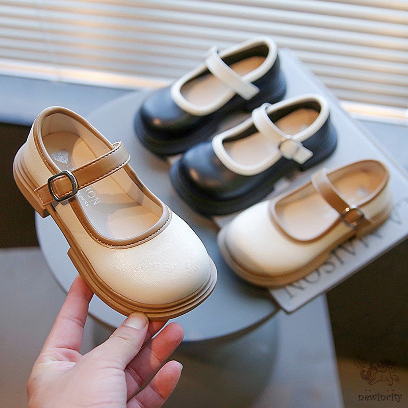 Giày Búp Bê Da Đế Mềm Phong Cách Anh Quốc Cho Bé Gái