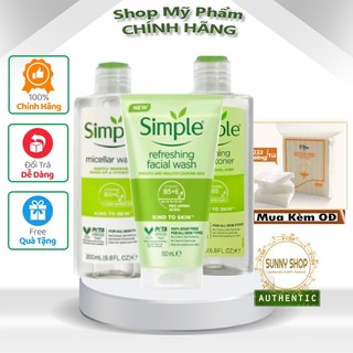 Combo làm sạch simple tẩy trang + sữa rửa mặt + nước hoa hồng