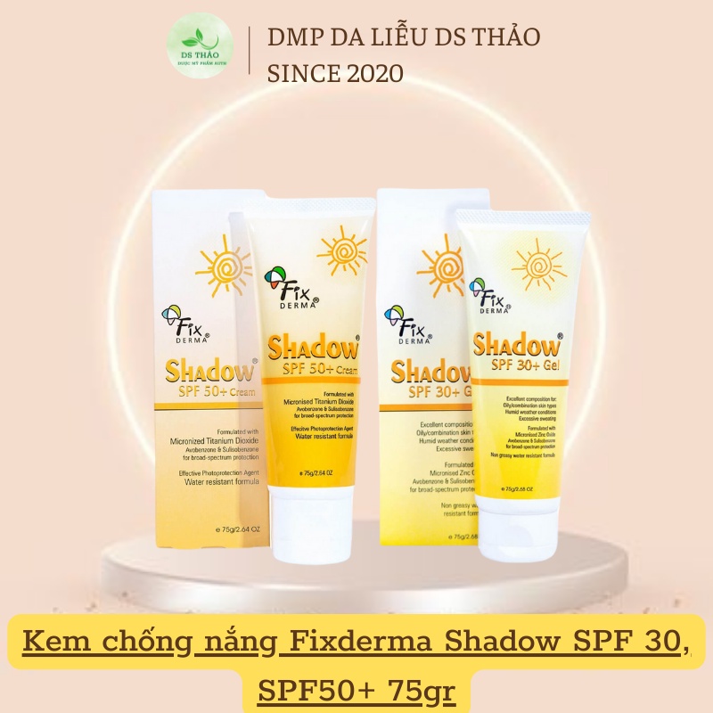 Kem chống nắng Fixderma Shadow SPF50 spf 30 cho mọi loại da - Phân Phối Chính Thức Thi Vũ