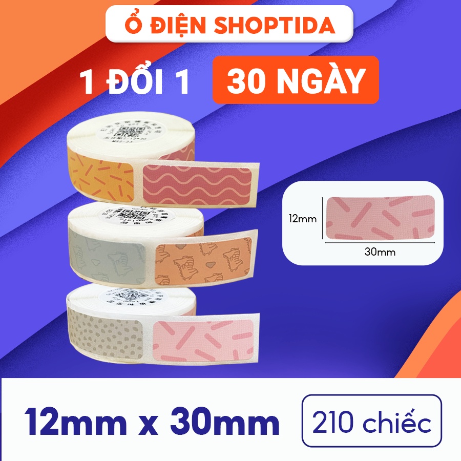 Giấy in nhiệt tự dán sử dụng cho máy in hộp phấn H11 shoptida, chống nước, chống bay chữ