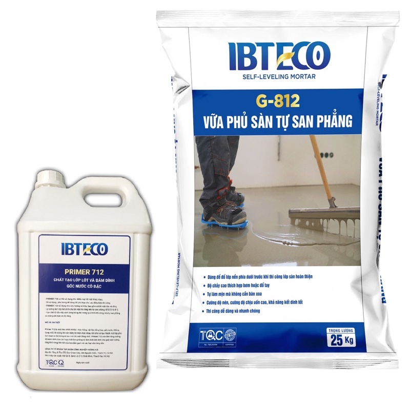1 Bao 25KG IBT ECO G-812 vữa tự san phẳng, tự chảy tự làm mịn một thành phần