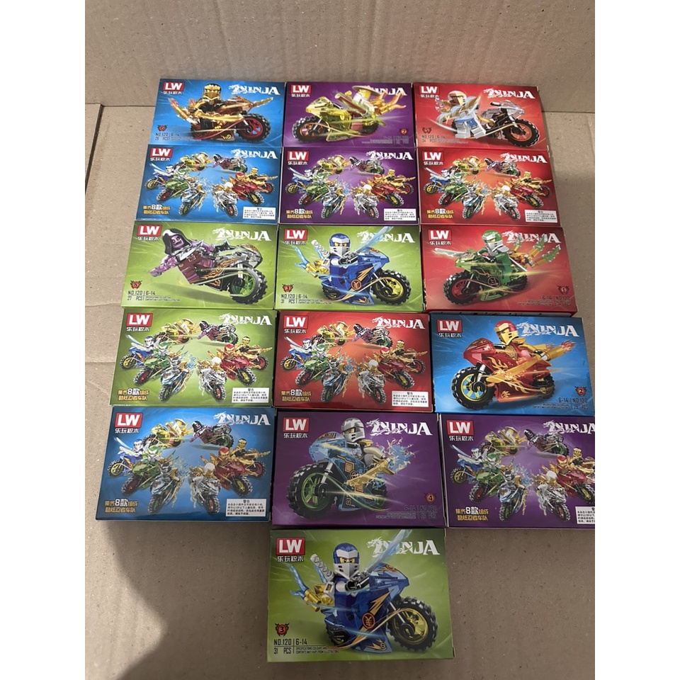 Lego Ninja đi xe moto Lego Khủng Long Lắp Ráp Xếp Hình Hộp Lego Noxe Knight