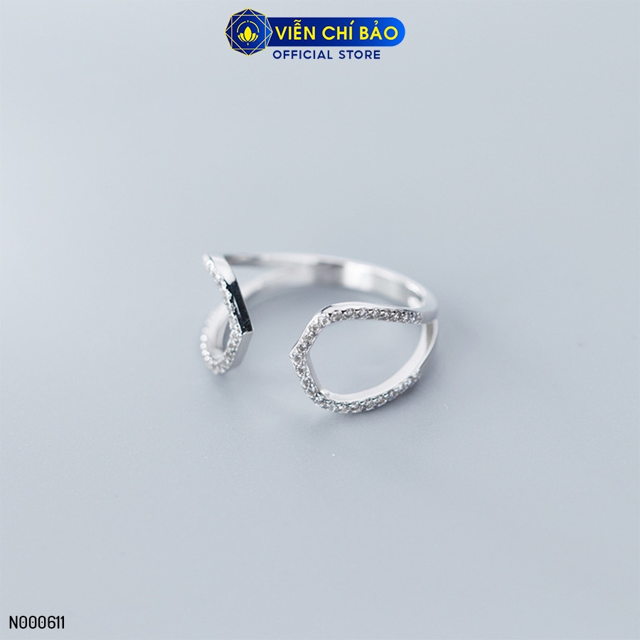 Nhẫn bạc nữ Cara đính đá chất liệu bạc 925 thời trang phụ kiện trang sức Viễn Chí Bảo N000611
