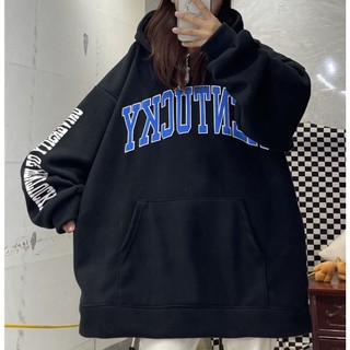 Áo hoodie lông đen ken.tuc.k-y