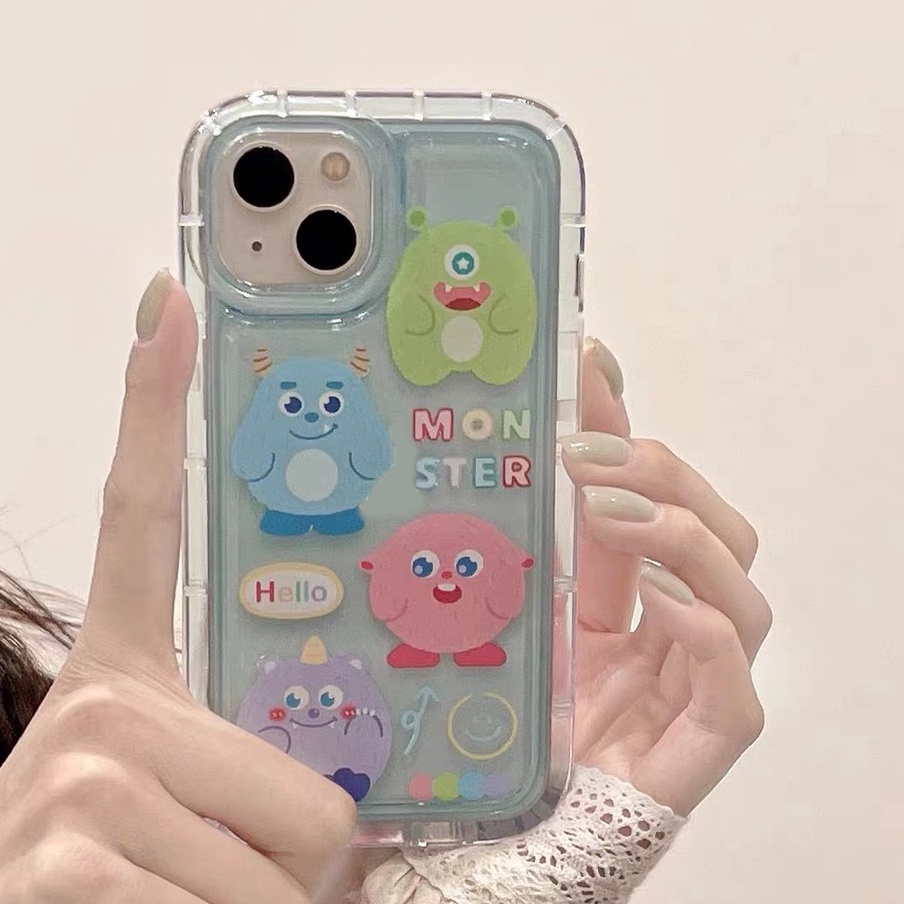 Ốp Điện Thoại Silicon TPU Mềm Trong Suốt In Hình Quái Vật Dễ Thương Cho IPhone 14 13 12 11 Pro XS Max X XR 8 7 6 6S Plus