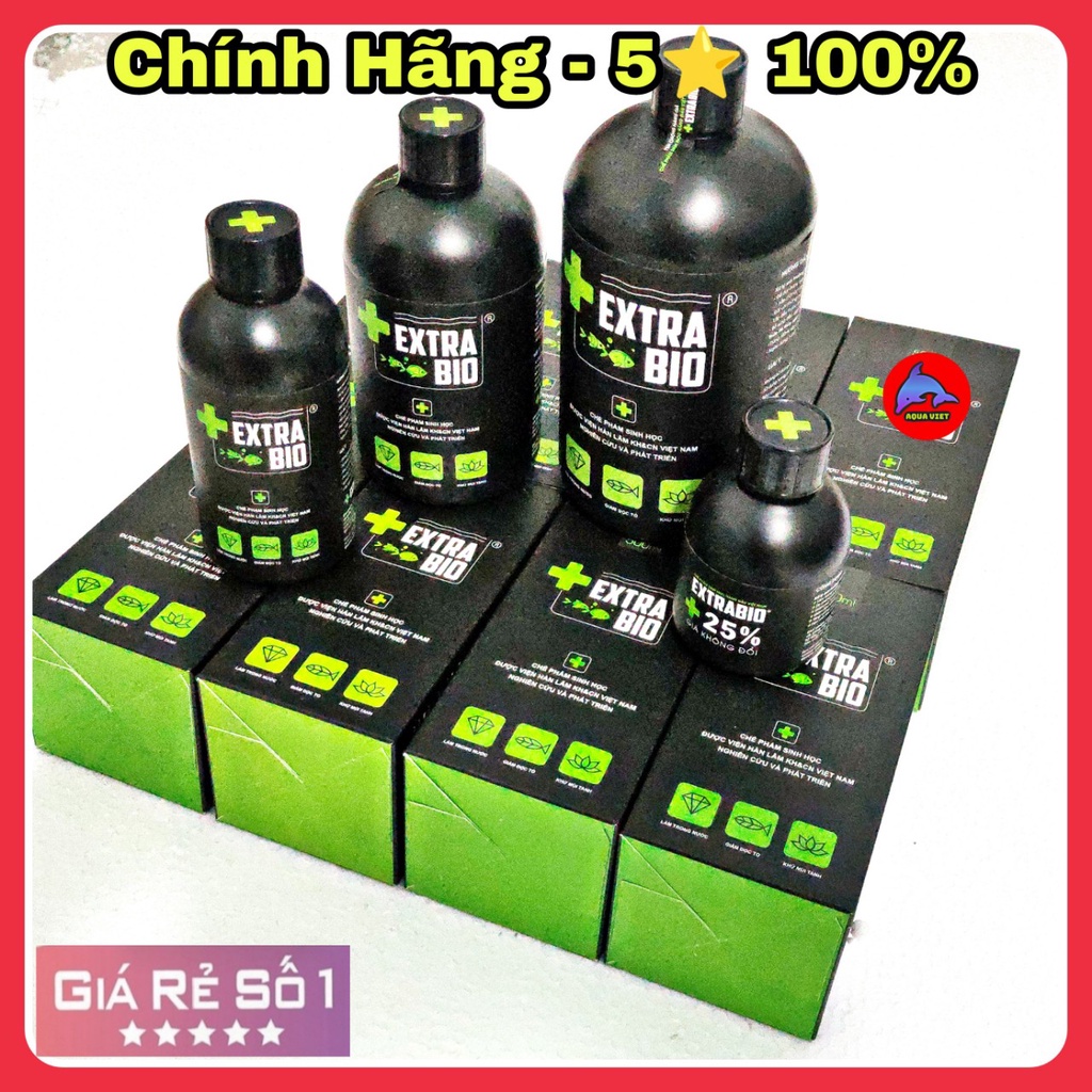 Vi Sinh Làm Trong Nước Bể Cá Cảnh Extra Bio chai dung tích 50ml, 100mli, 125ml, 250ml