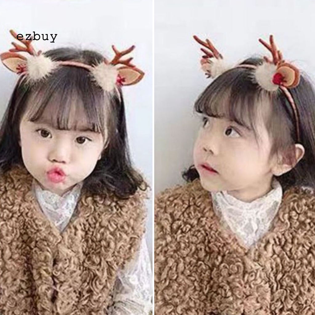 1 / 1 Cặp Băng Đô Cài Tóc Hình Tuần Lộc Giáng Sinh Co Giãn Tốt Không Đau Có Thể Tái Sử Dụng