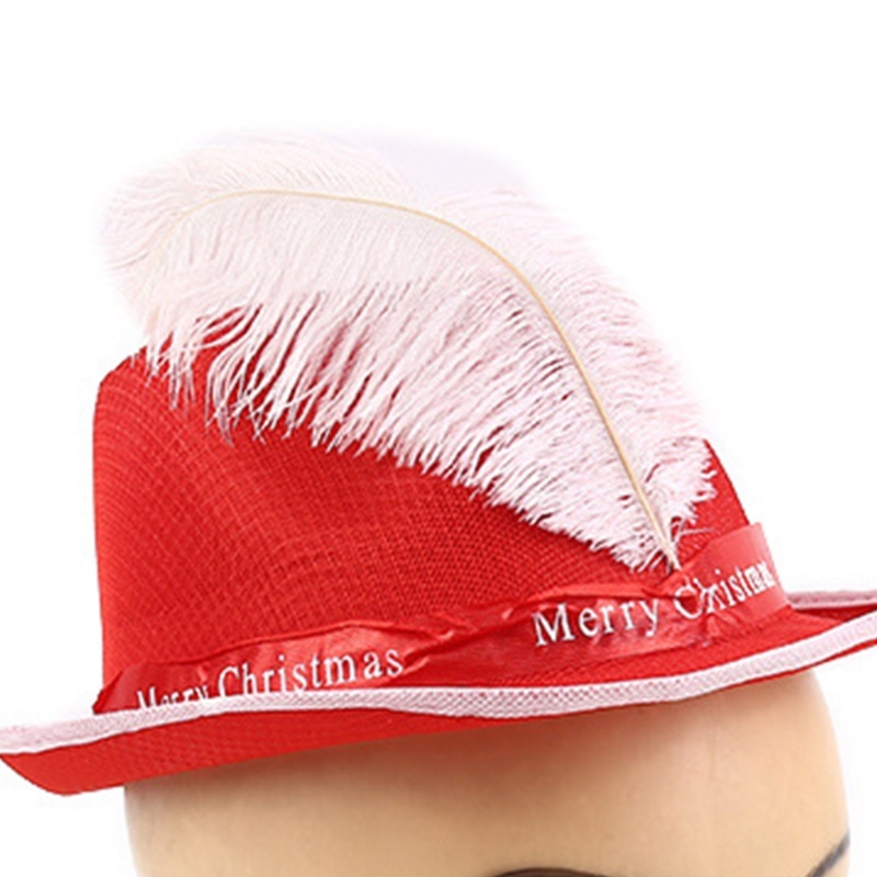 Mũ Cao Bồi Bằng Vải Nỉ Màu Sắc Đỏ Phong Cách Giáng Sinh Dành Cho Nữ