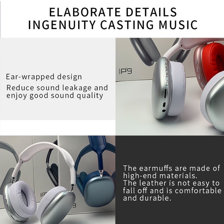 Tai Nghe Vòng Đầu Kết Nối Bluetooth 5.0 P9AirMax Nhiều Màu Sắc Dùng Để Chơi Game Trên Điện Thoại / Máy Tính