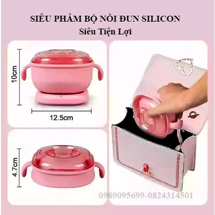 Nồi Nấu Sáp silicon Hard wax Bean chống dính  gấp gọn tiện lợi, vệ sinh dễ dàng