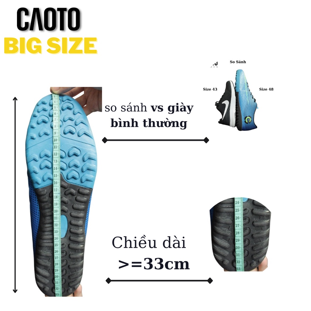 Giày Đá Banh Sân Cỏ Nhân Tạo Calvin Màu Xanh Nam Big Size - Giày Đá Banh Nam Big Size 45 46 47 48