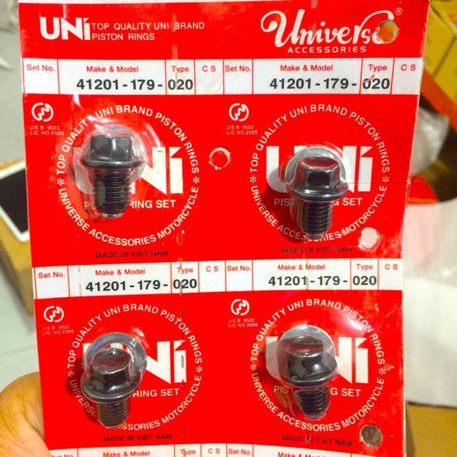 Ốc xả nhớt nam châm KOZI Malaysia, UNI mũ 12, mũ 17 - hút mạc sắt cho xe tay ga, xe số, xe côn tay Honda