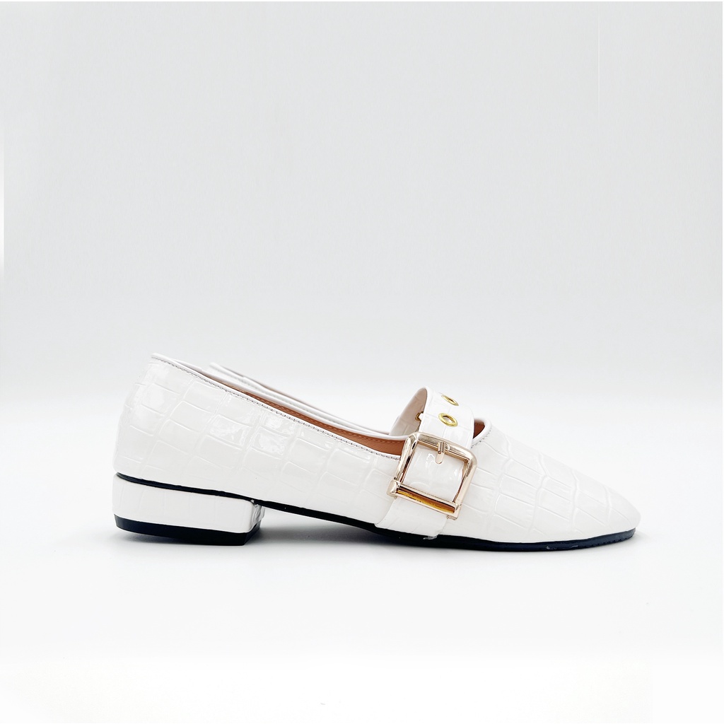 LUSSO - GIÀY BÚP BÊ NỮ 3CM MŨI TRÒN ÊM CHÂN AMBER DA HOẠ TIẾT CLAW02