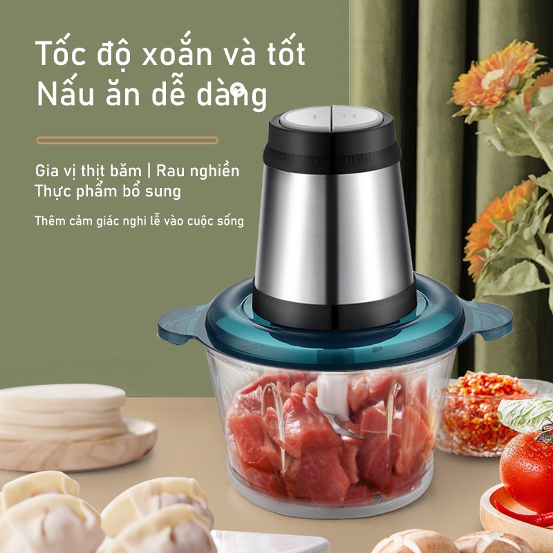 Máy xay thịt đa năng 2L công suất 400w, cối thủy tinh, thiết kế sang trọng