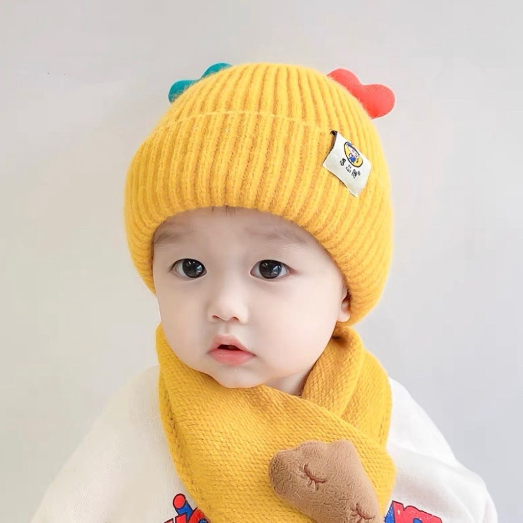 Mũ len cho bé Mũ len nhiều màu đáng yêu cho bé trai bé gái phong cách Hàn Quốc cho bé từ 4 tháng đến 3 tuổi