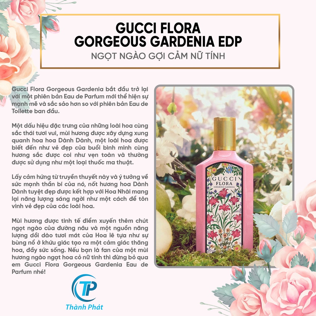 Nước hoa nữ 𝐆𝐮𝐜𝐜𝐢 𝐅𝐥𝐨𝐫𝐚 Gorgeous Gardenia EDP 2021 - Thế giới ngàn hoa