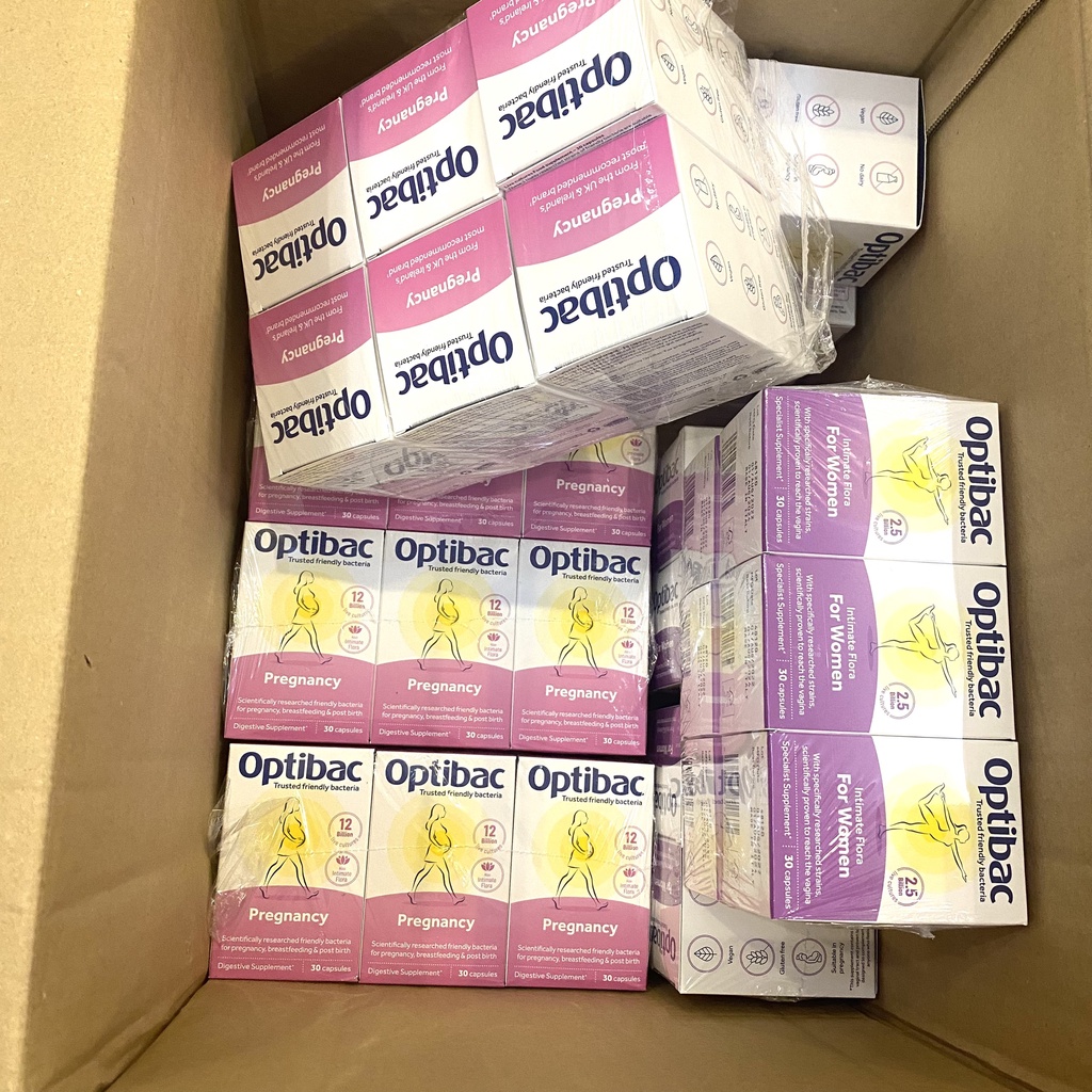 Men vi sinh tăng cường sức khỏe đường ruột mẹ bầu và sau sinh Optibac Probiotics For Pregnancy UK hộp 30 viên