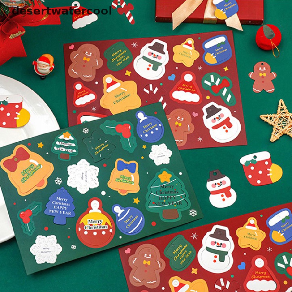 Set 14 Nhãn Giấy Kraft In Chữ Merry Christmas Dùng Để Gói Quà