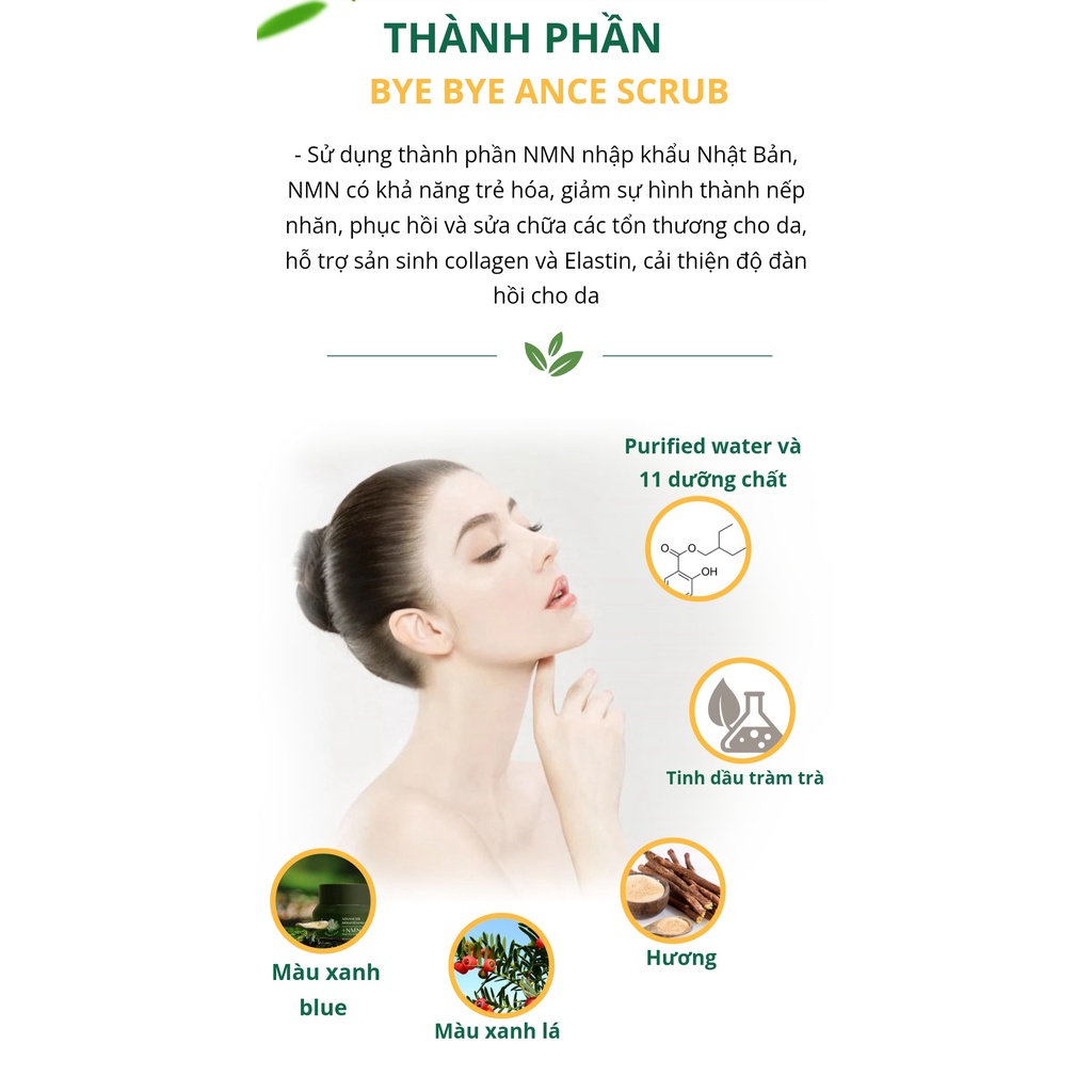 Tẩy Da Chết Bye Bye Acne Scrub, Tẩy Tế Bào Chết, Giảm Mụn Dành Cho Da Nhạy Cảm, Da Dầu Mụn 100g