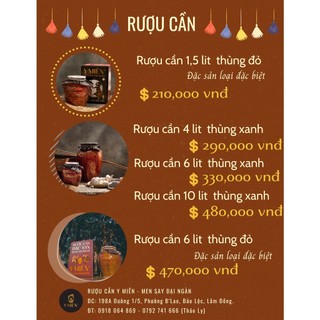 R.ượu cần Y Miên 10lit thùng xanh