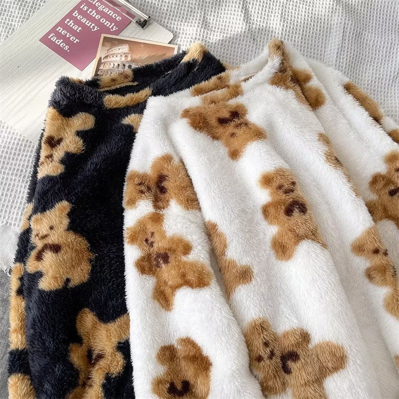 Áo sweater Tay Dài Cổ Tròn In Hình Gấu Hoạt Hình Phong Cách Hàn Quốc Thời Trang Thu Đông 2022 Cho Nam