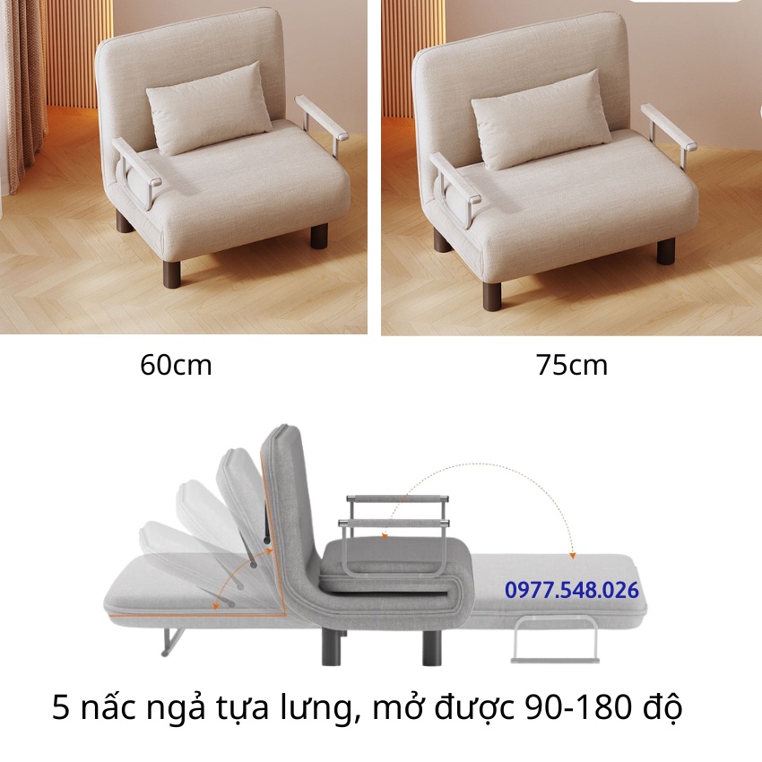 Ghế Sofa Giường Gấp Gọn Có Khóa Kéo Vệ Sinh, Sofa Giường Gấp 2 Trong 1 Khung Thép Chịu Tải 200kg (Tặng Kèm Gối Freeship) | BigBuy360 - bigbuy360.vn