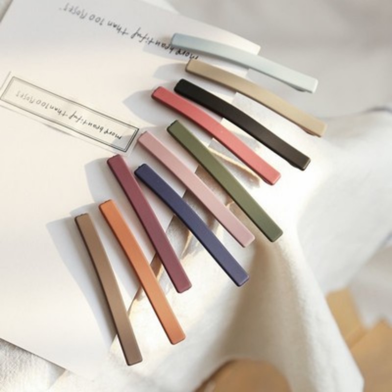 Kẹp Tóc Mỏ Vịt Một Cánh / Kẹp Tóc Nhám Đơn Giản Màu Sắc Morandi Giản Dị Dành Cho Bạn Nữ