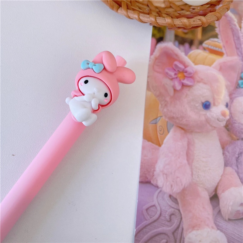 Bút Mực Đen Họa Tiết Hoạt Hình Sanrio Kuromi Melody Cinnamoroll Dễ Thương Cho Nữ