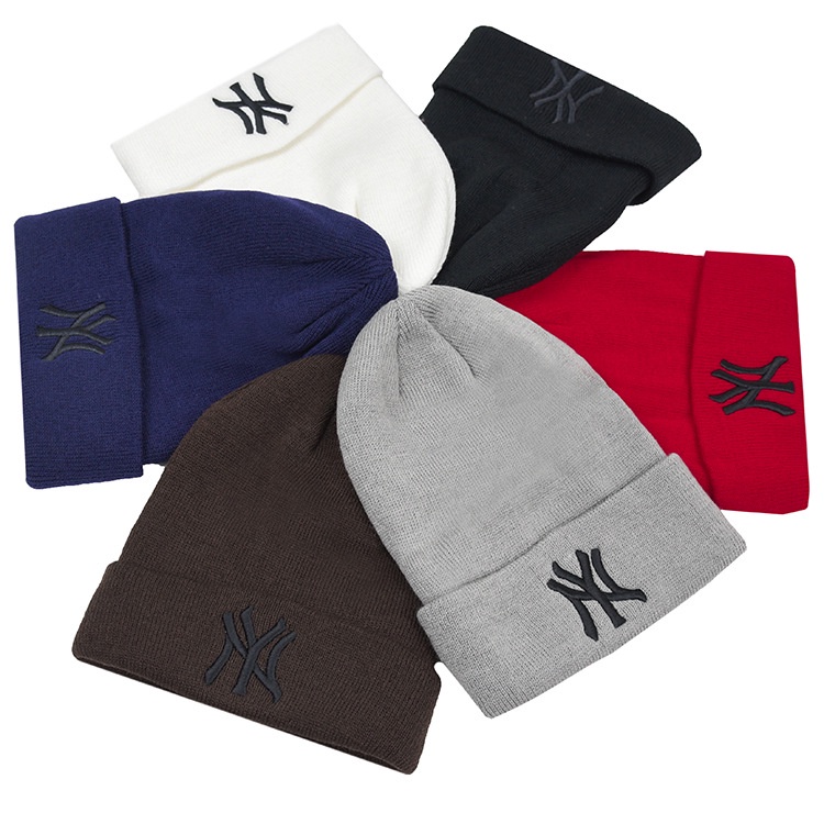 Mũ Len Dệt Kim Họa Tiết NY Thời Trang Thu Đông Ấm Áp Cho Nam Và Nữ