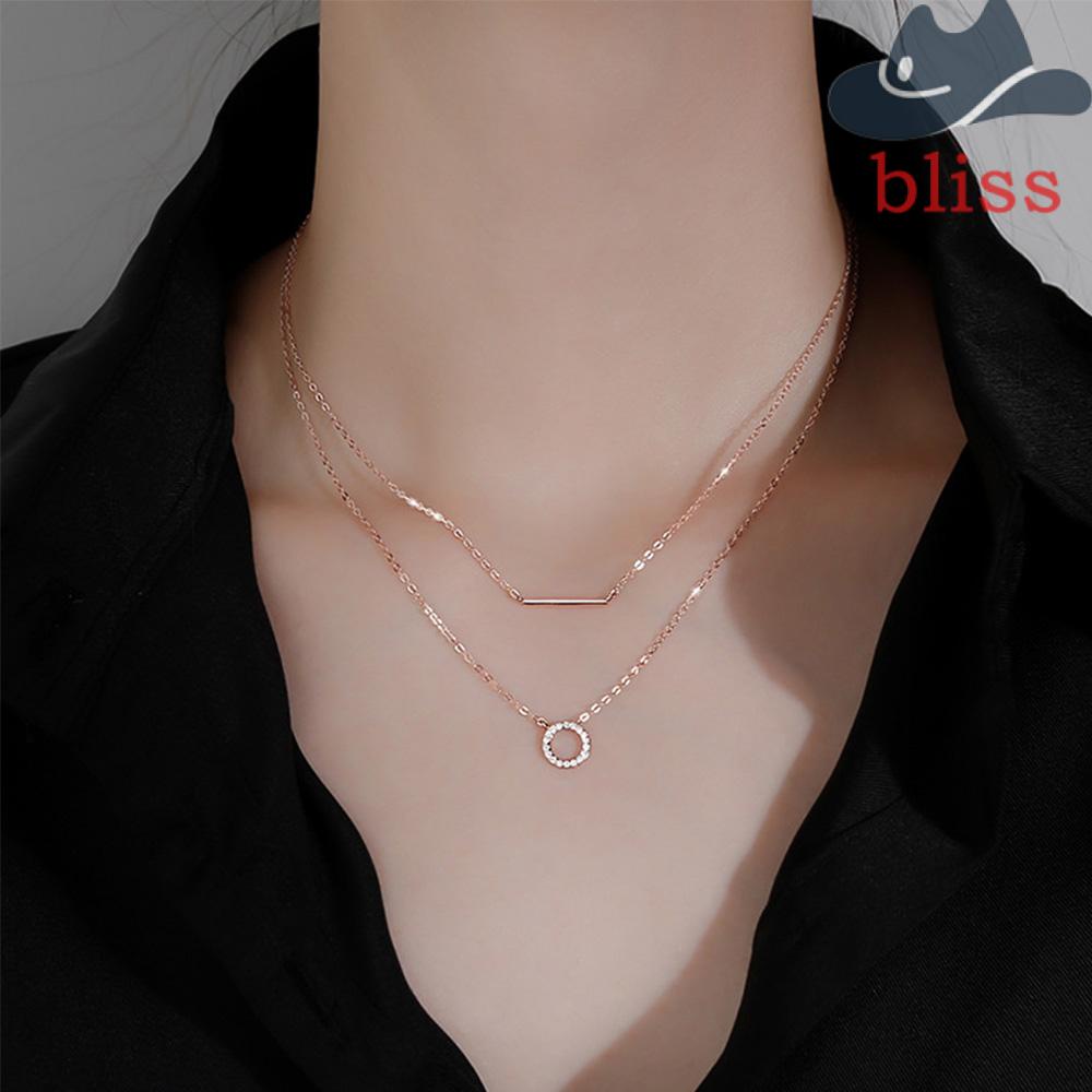 Vòng Cổ Choker Hai Lớp Mặt Tròn Đơn Giản Cho Nữ